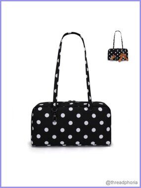 Nylon Bowler Shoulder Bag Purse Women Large Capacity Slouchy Handbag